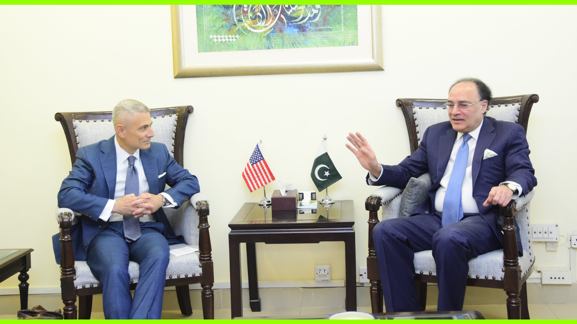 finance minister of pakistan in talks with US